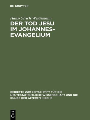 cover image of Der Tod Jesu im Johannesevangelium